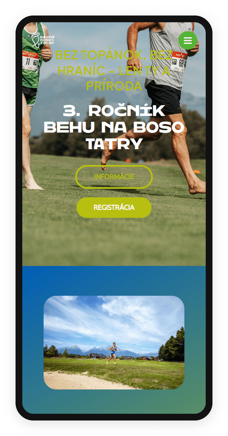 Ukážka webu — BEH NA BOSO TATRY
