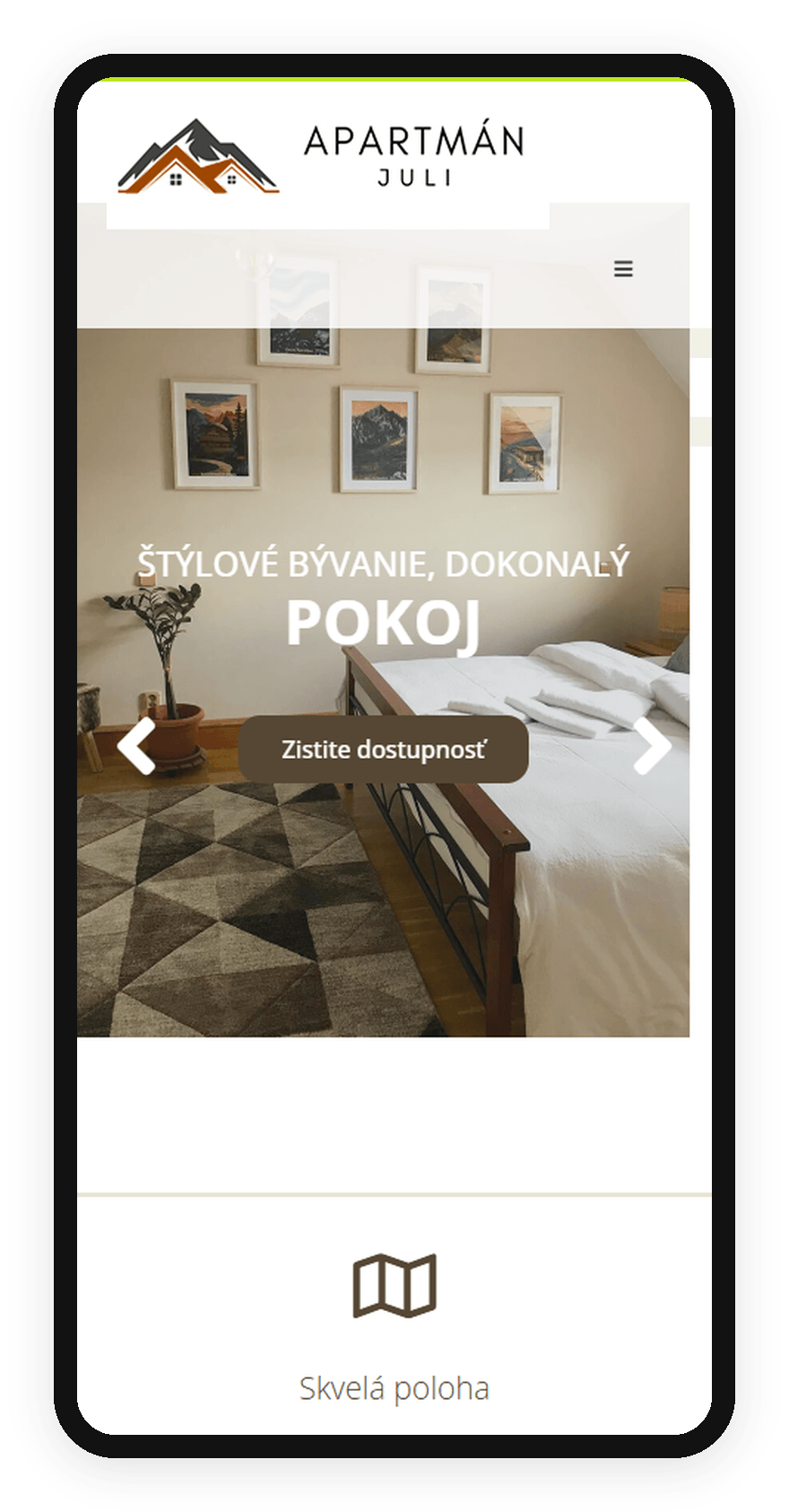 Ukážka webu — APARTMÁN JULI