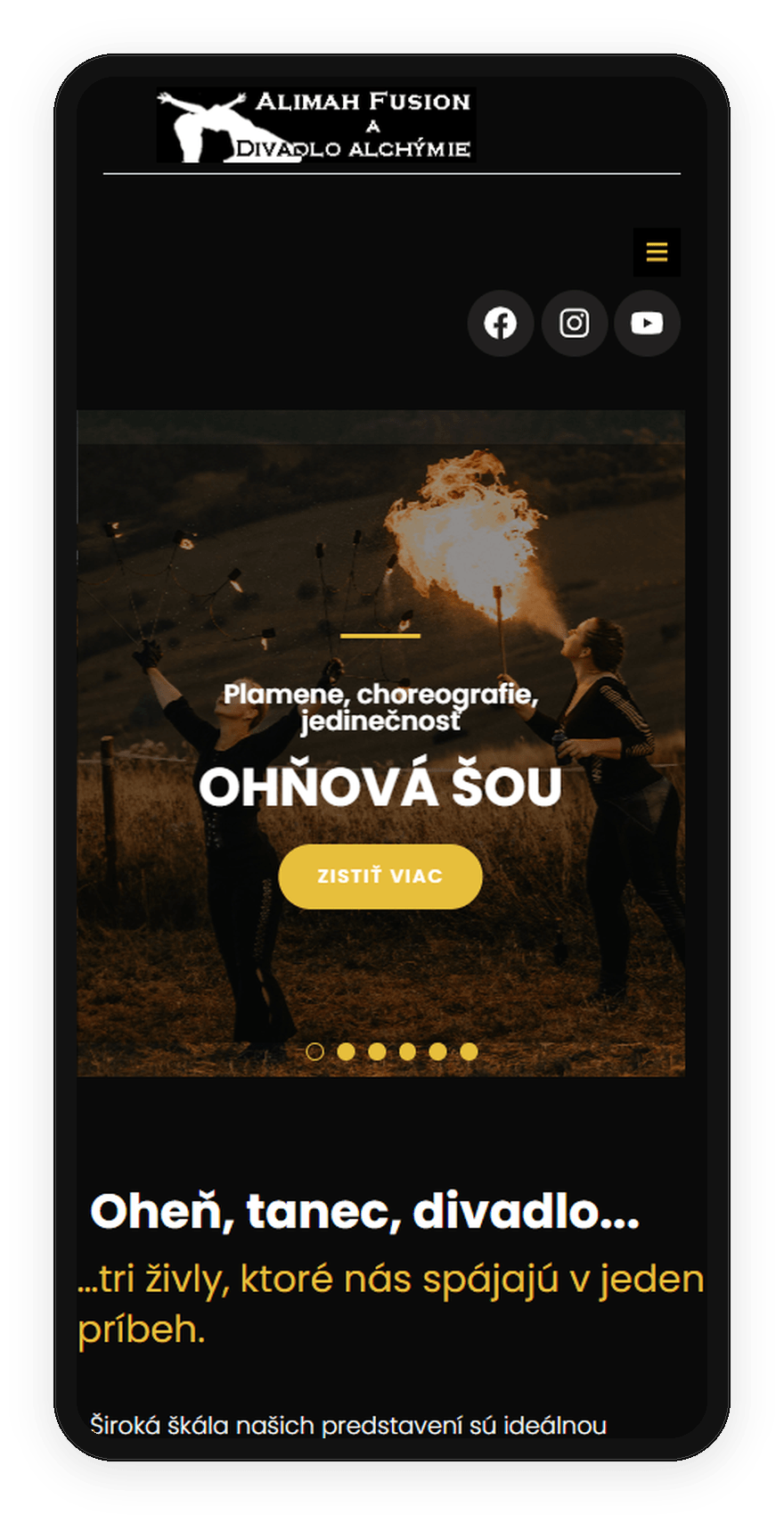 Ukážka webu — ALIMAH FUSION